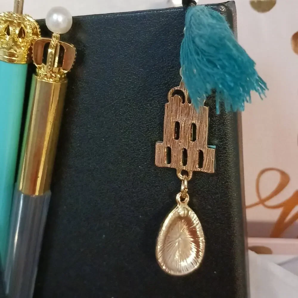 Journal Set Black‎ Hardcover Notebook Jeweled Bookmark Pencil Duo w GIFT BOX New